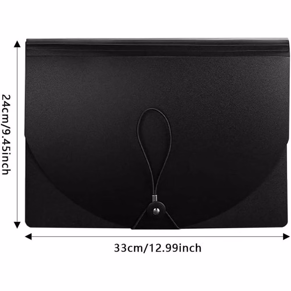 FLAVORA 13 Pocket A4 Expandable Document Organiser in Black – 2