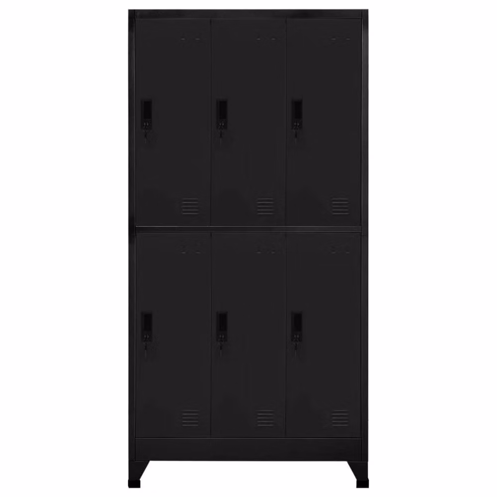 Berkfield Home Black Metal Locker Cabinet with Hanging Rod and Lock, W/D/H: 90 x 45 x 180 cm – 2