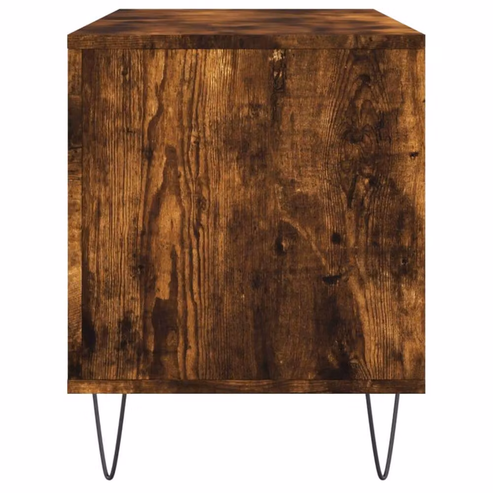 Berkfield Home Record Cabinet in Smoked Oak Brown, W/D/H: 100 x 38 x 48 cm – 4