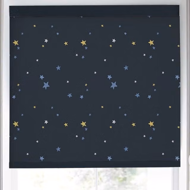 Laura Ashley Painterly Stars Translucent Made to Measure Roller Blind in Midnight Blue