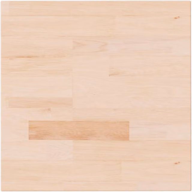 Berkfield Home Square Table Top in Untreated Solid Oak, Light Tan, W/D/H: 40 x 40 x 4 cm