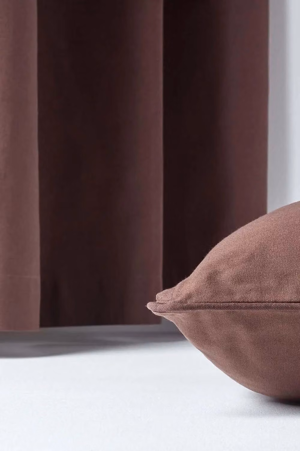 Homescapes Plain Rectangular Cotton Cushion Cover in Brown, W/D/H: 50 x 30 cm – 3