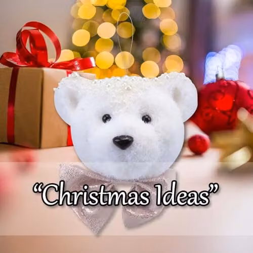 VFM e-Store White Flocking Bear Hanging Christmas Decoration, W: 13 cm, H: 14 cm – 4