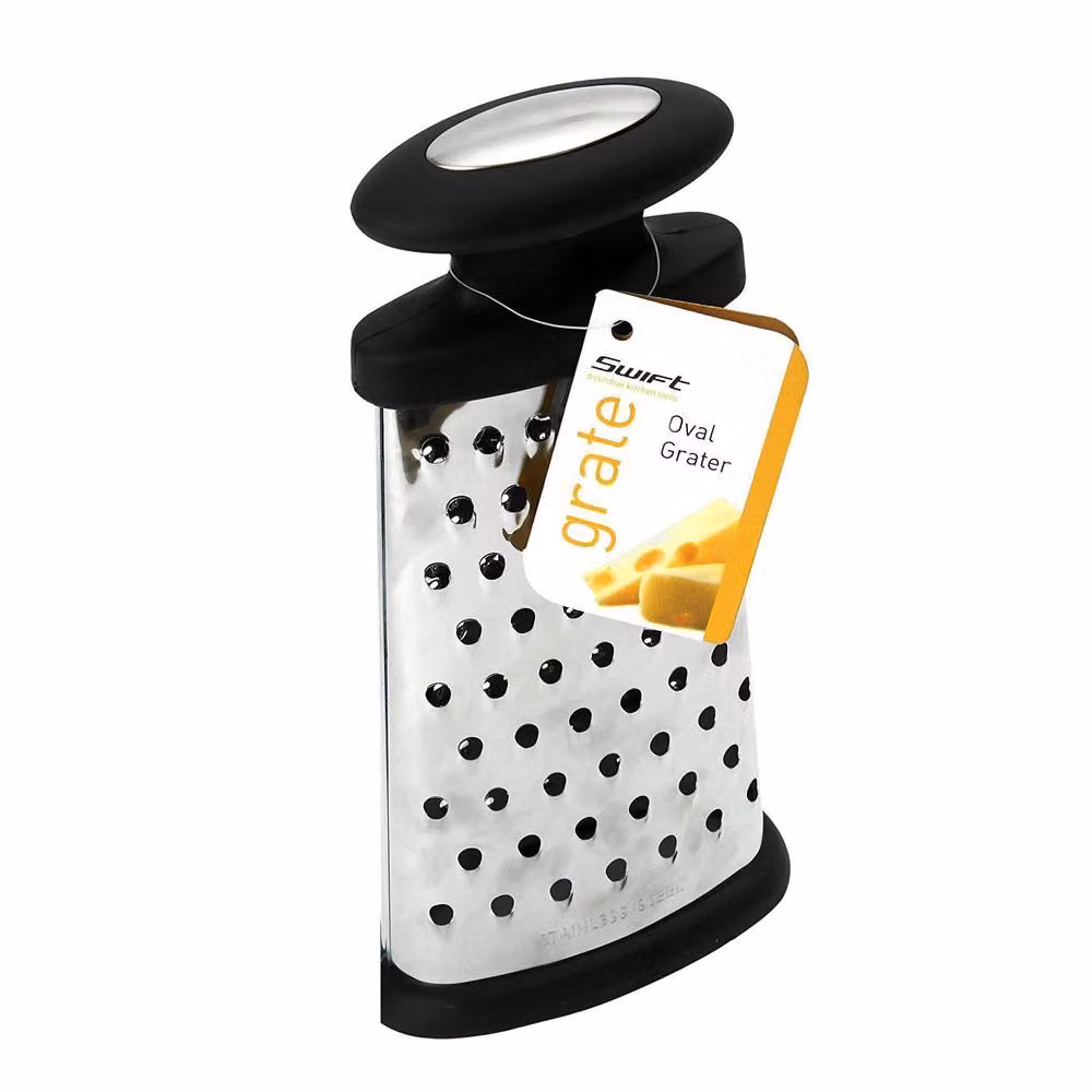 Dexam 23cm Oval Fine Food Grater with Soft Grip and Non-Slip Base in Silver and Multicolour – 2