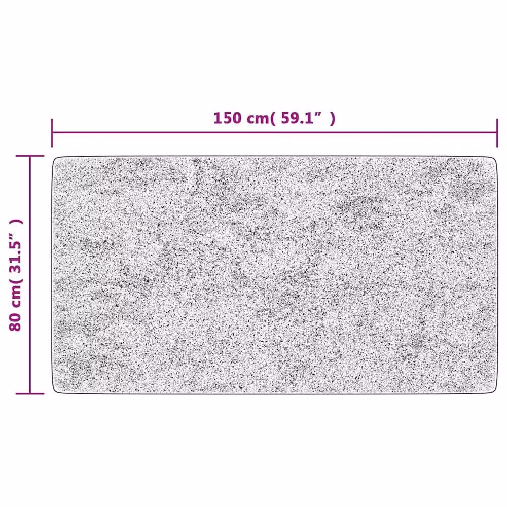 Berkfield Home Washable Round Anti Slip Stone Look Rug in Multicolour and Grey, W: 150 cm