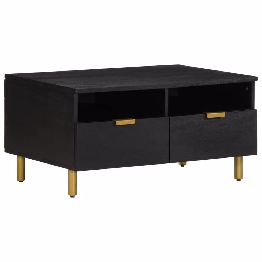 Berkfield Home Black Coffee Table W: 80 cm, D: 54 cm, H: 40 cm – 2
