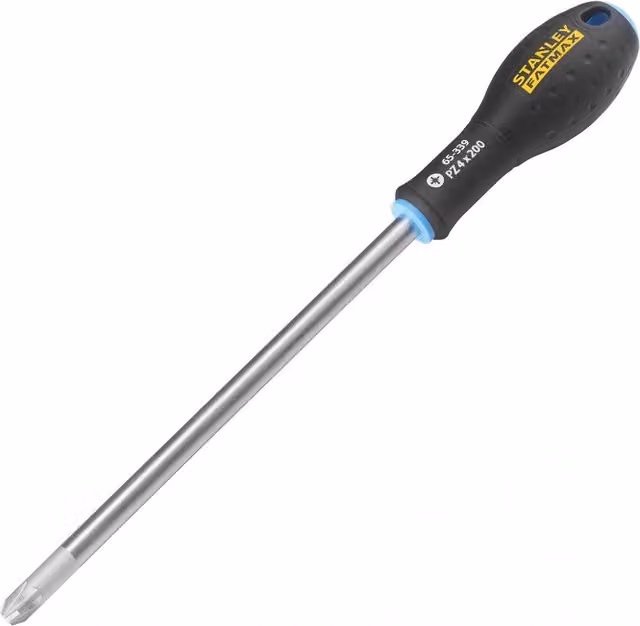 Stanley Fatmax Pozidriv Manual Screwdriver in Black and Multicolour, Chrome Vanadium Steel