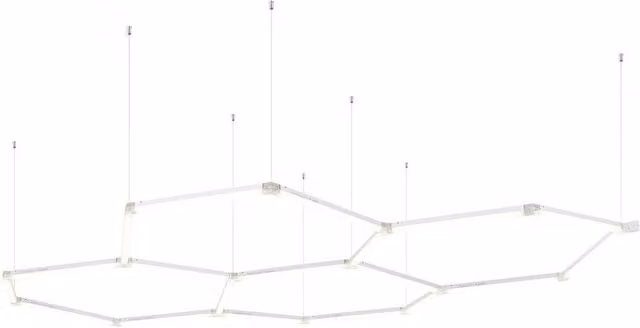 Netlighting Honeycomb Hexagon LED Pendant Ceiling Light in White and Transparent