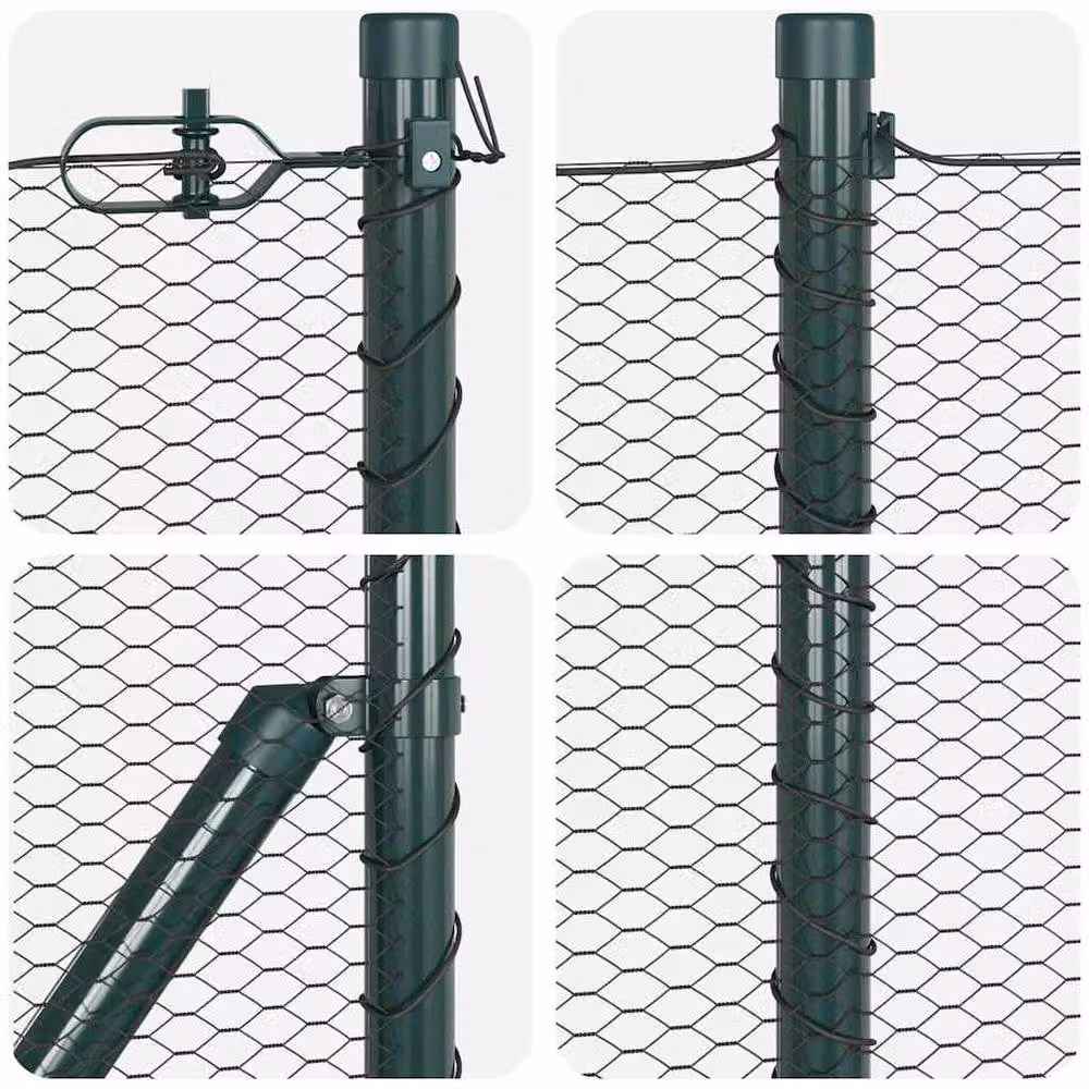 Berkfield Home Hexagon Steel Fence in Grey and Green, 0.8 x 50 m – 5