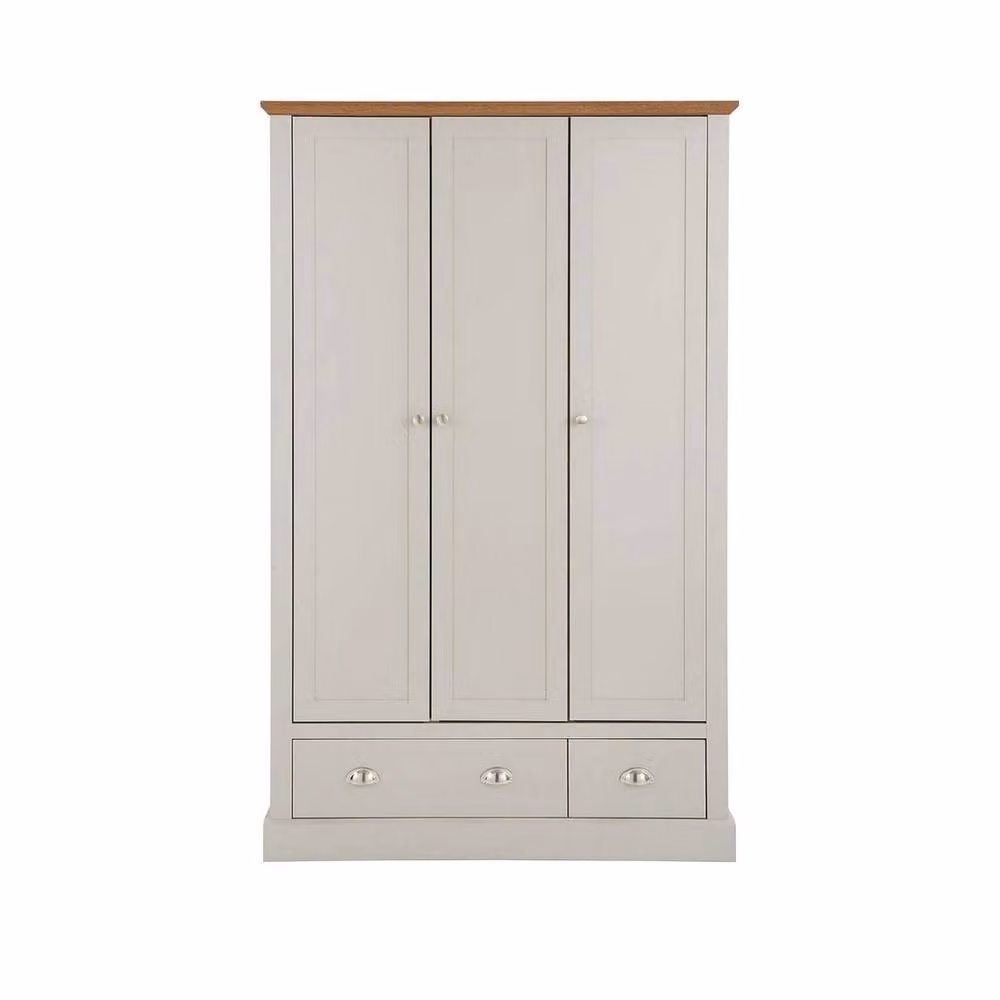 FLAVORA Crawford 3 Piece Modern Grey Matt Bedroom Set with Wardrobe and Drawers – 2