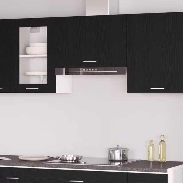 Berkfield Home Modern Black Oak Wall Mounted Kitchen Cabinet, W/D/H: 60 x 31 x 60 cm – 1