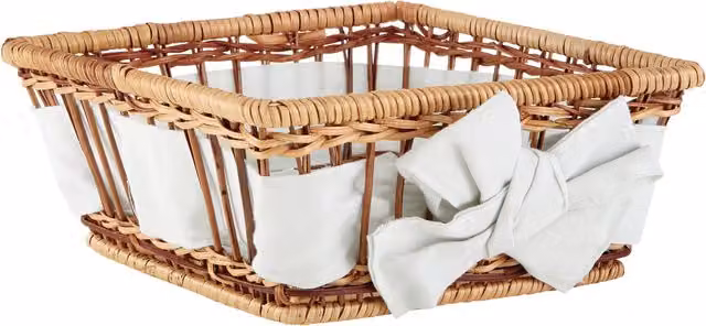 Orsina Small Fern Basket in Beige and Brown Open Weave Rattan – 1