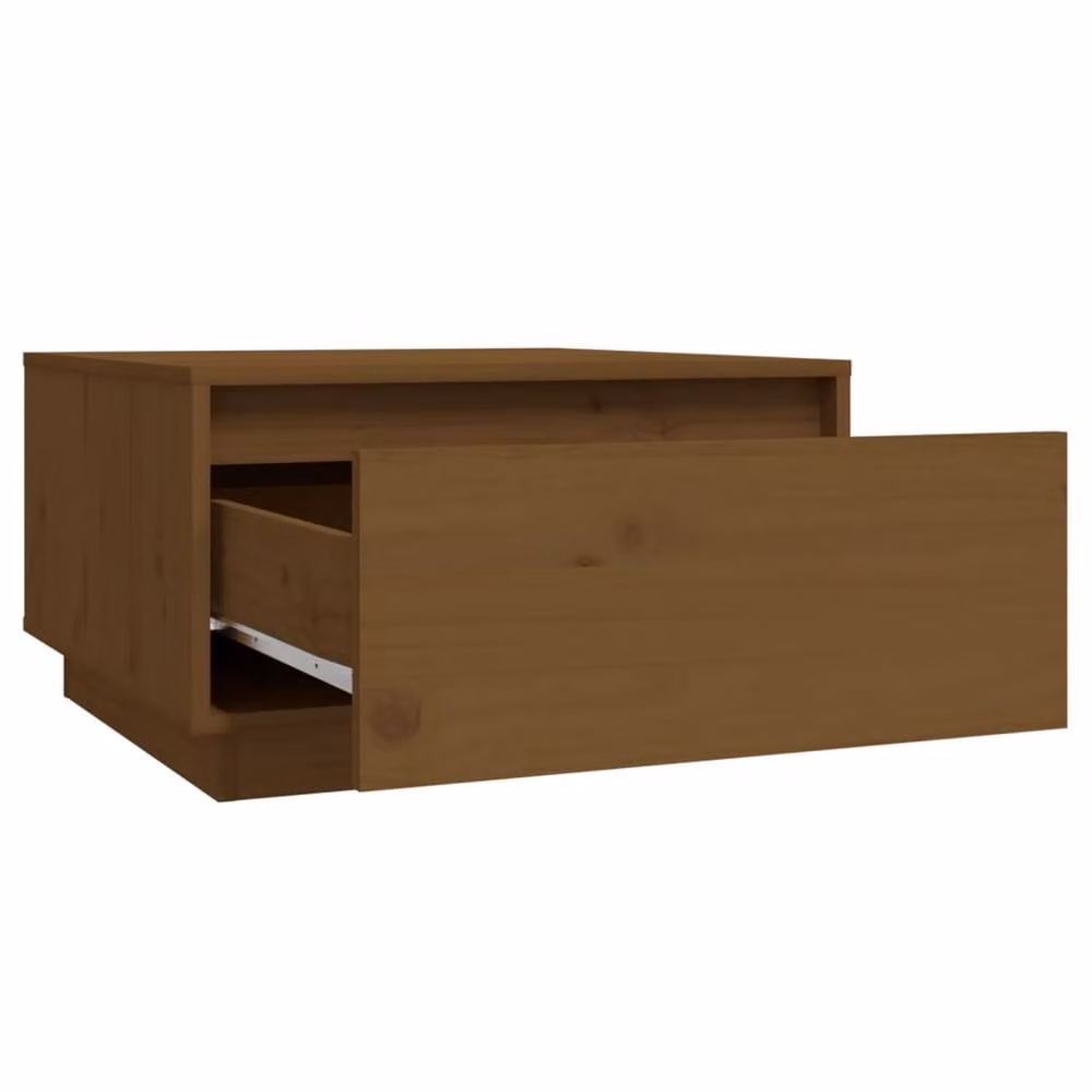 Berkfield Home Solid Wood Pine Coffee Table in Honey Brown, W/D/H: 55 x 56 x 32 cm – 4