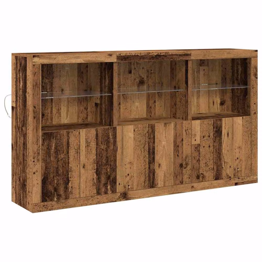 Berkfield Home Rustic Brown Engineered Wood Sideboard with Integrated LED Lights W: 181.5 cm, D: 37 cm, H: 100 cm – 3