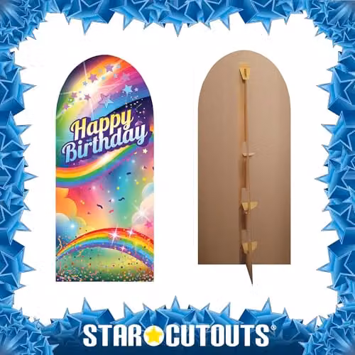 Star Cutouts SC4615 Rainbow Birthday Backdrop Sailboard Cardboard Cut Out, Multicolour, Height: 185 cm – 3