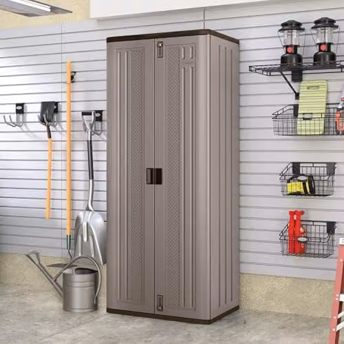 Rowlinsons Haven Tall Storage Cabinet in Grey, W: 76 cm, D: 51 cm, H: 183 cm