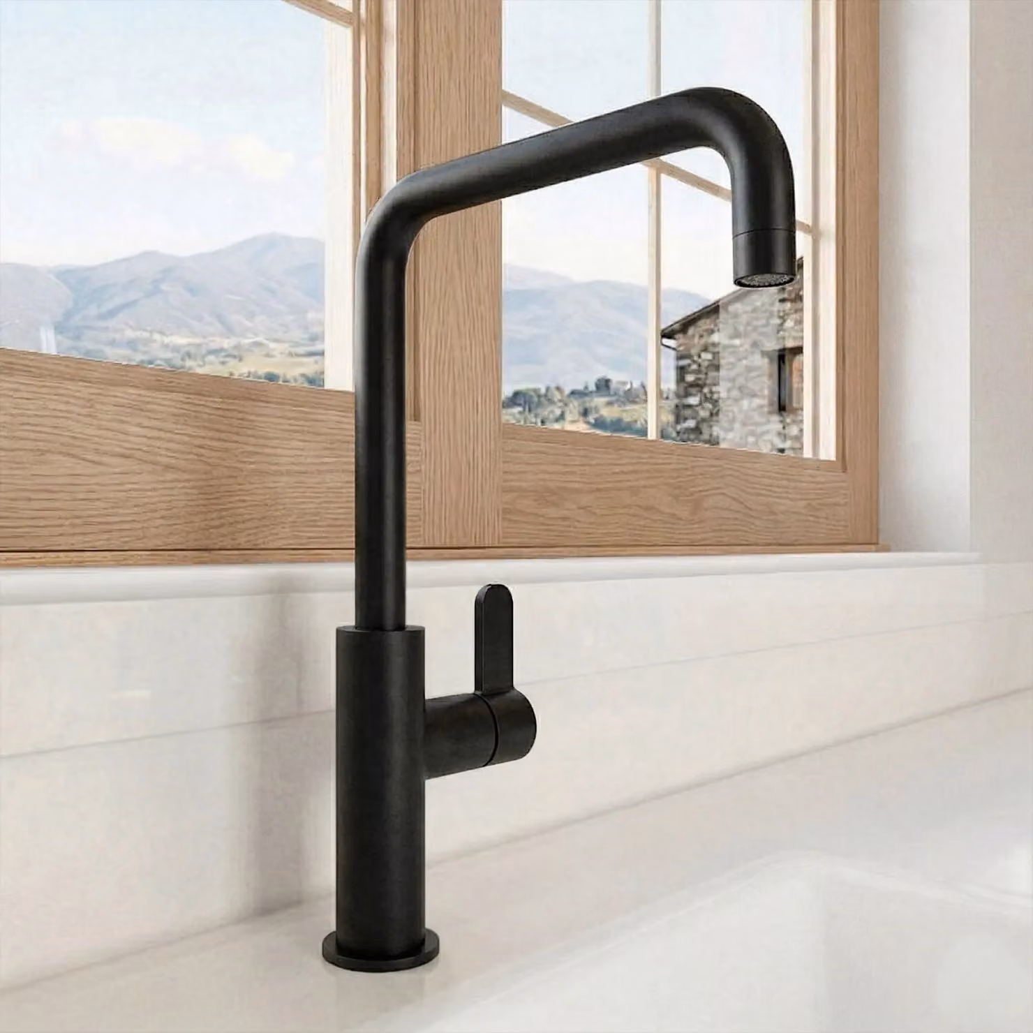 Balterley Kuma Single Lever Kitchen Mono Mixer Tap in Matt Black – 4