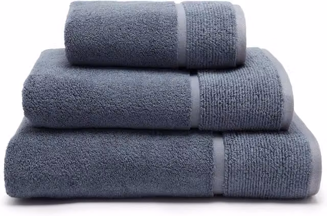 Panda London Fluffy Bamboo and Cotton Terry Towel in Mid Navy Blue