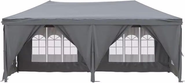 Berkfield Home Decorative Folding Party Tent with Sidewalls, Anthracite Dark Grey, W: 6 m, D: 3 m