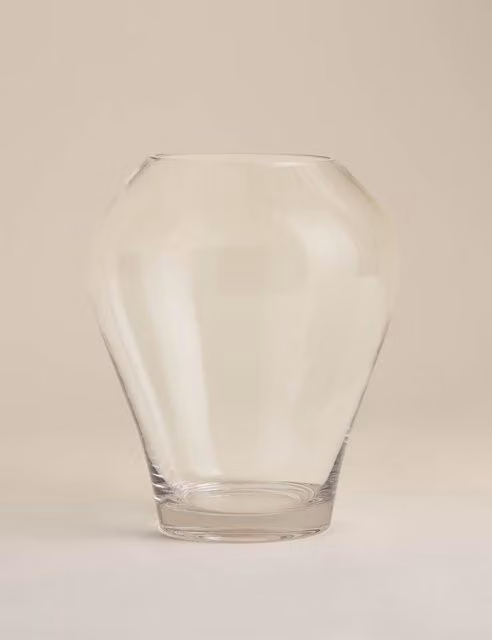 M&S Medium Clear Glass Bulb Vase