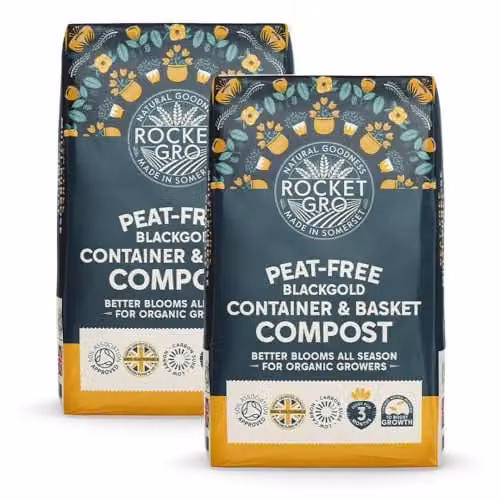 Thompson & Morgan RocketGro BlackGold Organic Peat-Free Container and Basket Compost, 2 x 40 Litres – 1