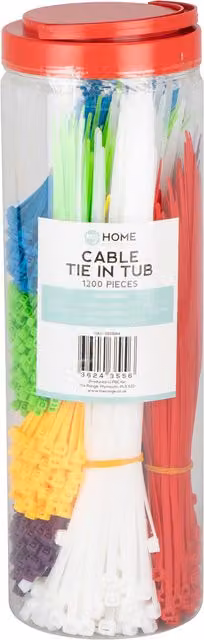 My Home Nylon Cable Ties in Assorted Multicolour, 1200 Pack