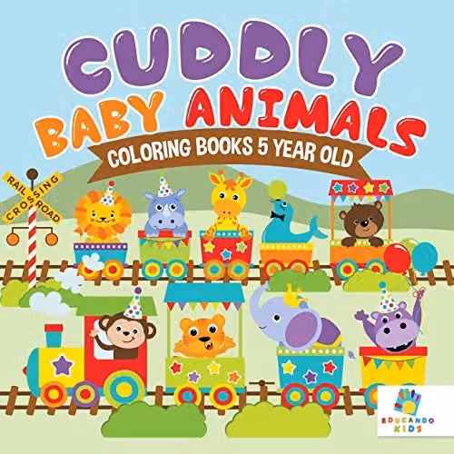 Educando Kids Cuddly Baby Animals Colouring Book for 5 Year Olds, Multicolour