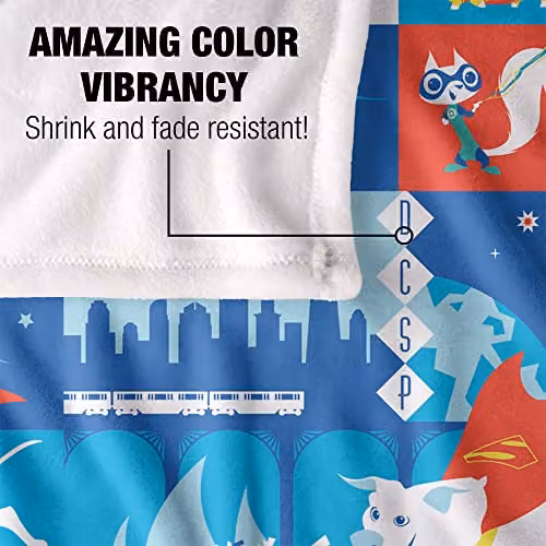 Logovision DC League of Super Pets Fluffy Fleece Throw Blanket, Multicolour, W: 152 cm, D: 127 cm – 3