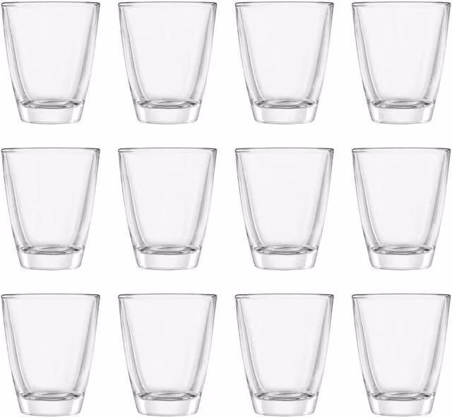 Havendro Set of 12 Transparent Wide Shot Glasses, 30ml Each