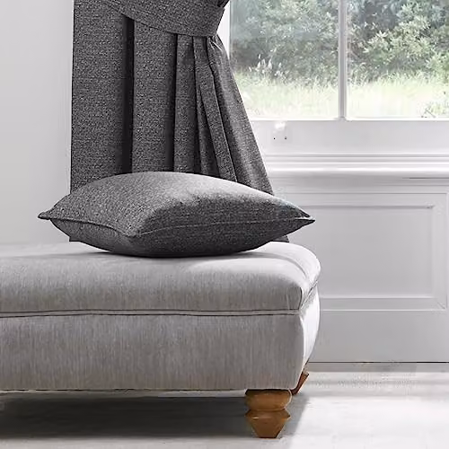 Dreams & Drapes Grey Floral Square Filled Cushion with Removable Cover, W/D/H: 43 x 43 x 43 cm – 2
