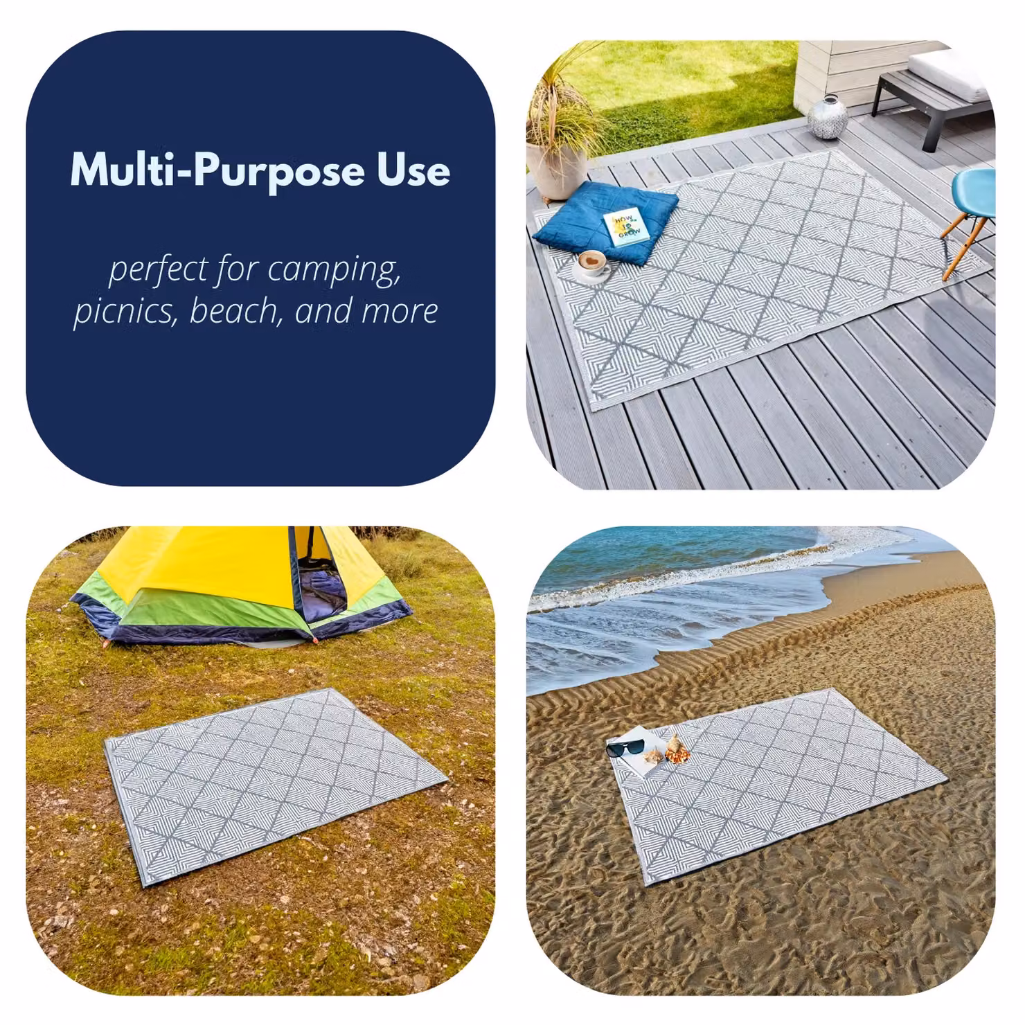 Marco Paul Grey Geometric Outdoor Alfresco Rug, W/D: 210 x 150 cm – 5