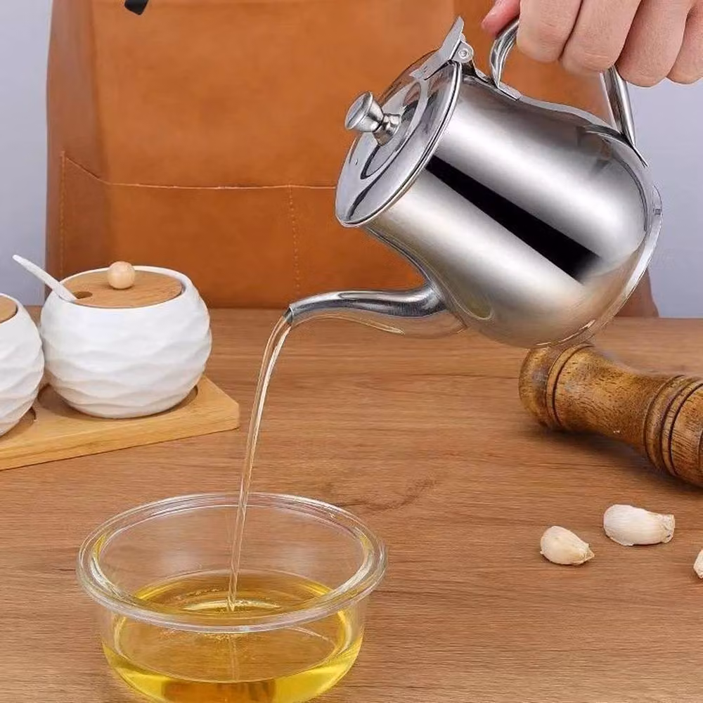 EONLION Stainless Steel Tea Pot with Infuser in Silver, 18oz – 3
