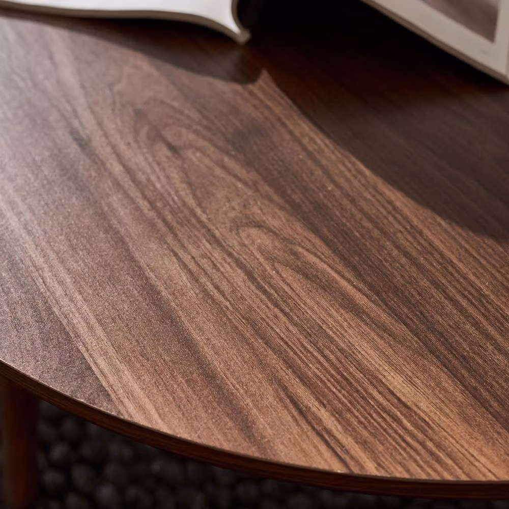 sweeek Pair of Round Nesting Coffee Tables with Wood Effect in Brown, W/D/H: 70 x 70 x 38 cm and 70 x 70 x 30 cm – 4