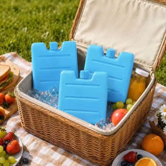 SPETLEK 9-Piece Mini Freezer Ice Pack Set for Picnic Coolers, Blue