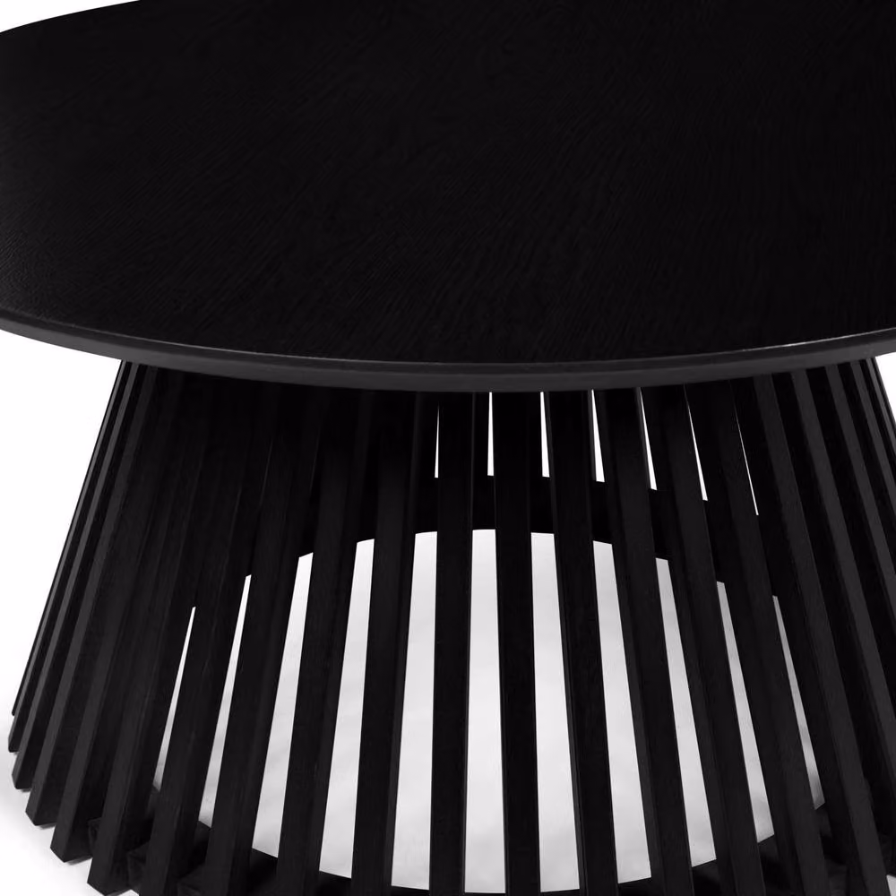Cheshire Orla Round Coffee Table in Black, Diameter: 80 cm, Height: 40 cm – 4