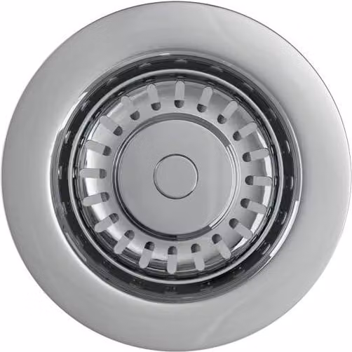 Balterley Round Kitchen Sink Strainer Waste without Overflow, Top Fix Installation, Chrome Silver, W/D/H: 9.8 x 11.4 x 21.4 cm