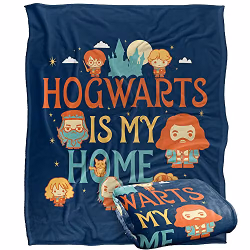 LOGOVISION Harry Potter Hogwarts is My Home Officially Licensed Super Soft Microfibre Fleece Throw Blanket, Multicolour, W/D/H: 152 x 127 cm – 1