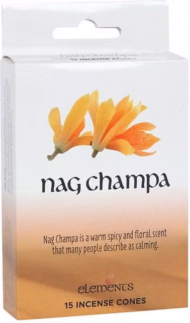 Elements Nag Champa Incense Cones, Set of 12 Packets, White and Multicolour