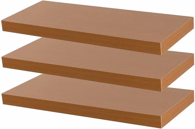 Harbour Housewares Modern Floating Wall-Mounted Shelves in Brown