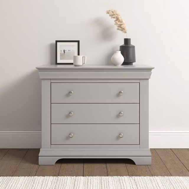 Seconique Classic Freestanding Wood and Metal Chest in Grey