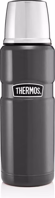 Thermos King Stainless Steel Vacuum Insulated Drinks Flask, Grey, 470ml
