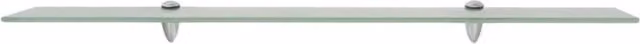 Berkfield Home Clear Glass Floating Wall Mounted Shelf, W: 90 cm, D: 10 cm, H: 0.8 cm