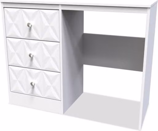 Welcome San Jose Single Pedestal Dressing Table in White Glossy MDF