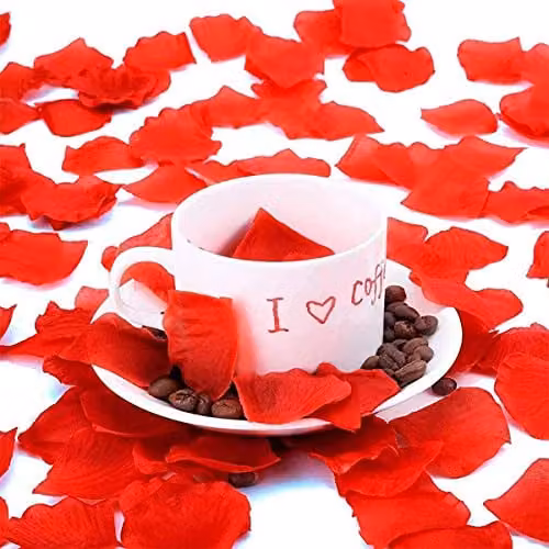 Shatchi Red Silk Rose Petal Confetti, 1000 Pieces for Weddings, Anniversaries and Mother's Day Decorations – 4