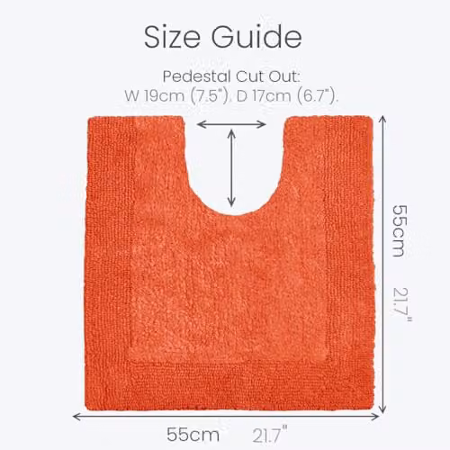 Allure Bath Fashions Elegance Reversible Heavyweight Cotton Pedestal Mat in Terracotta, W/D/H: 55 x 55 x 1 cm – 3