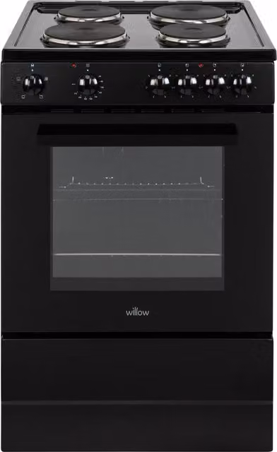Willow 68L Freestanding Single Cavity Electric Cooker with Solid Plate, Black – 1
