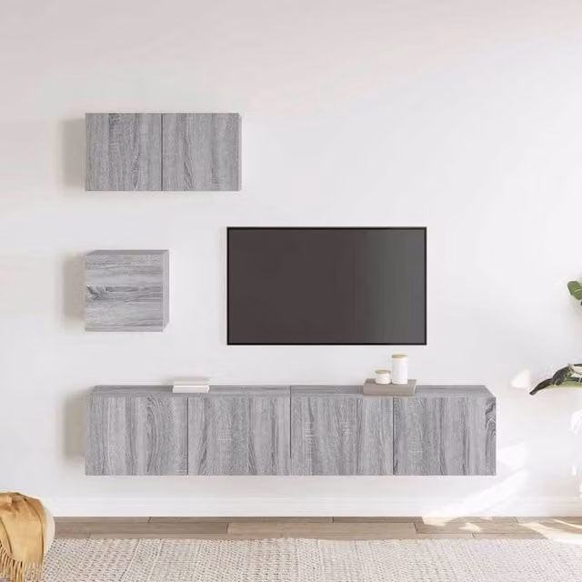 Berkfield Home Modern 4 Piece TV Cabinet Set in Grey Sonoma Engineered Wood