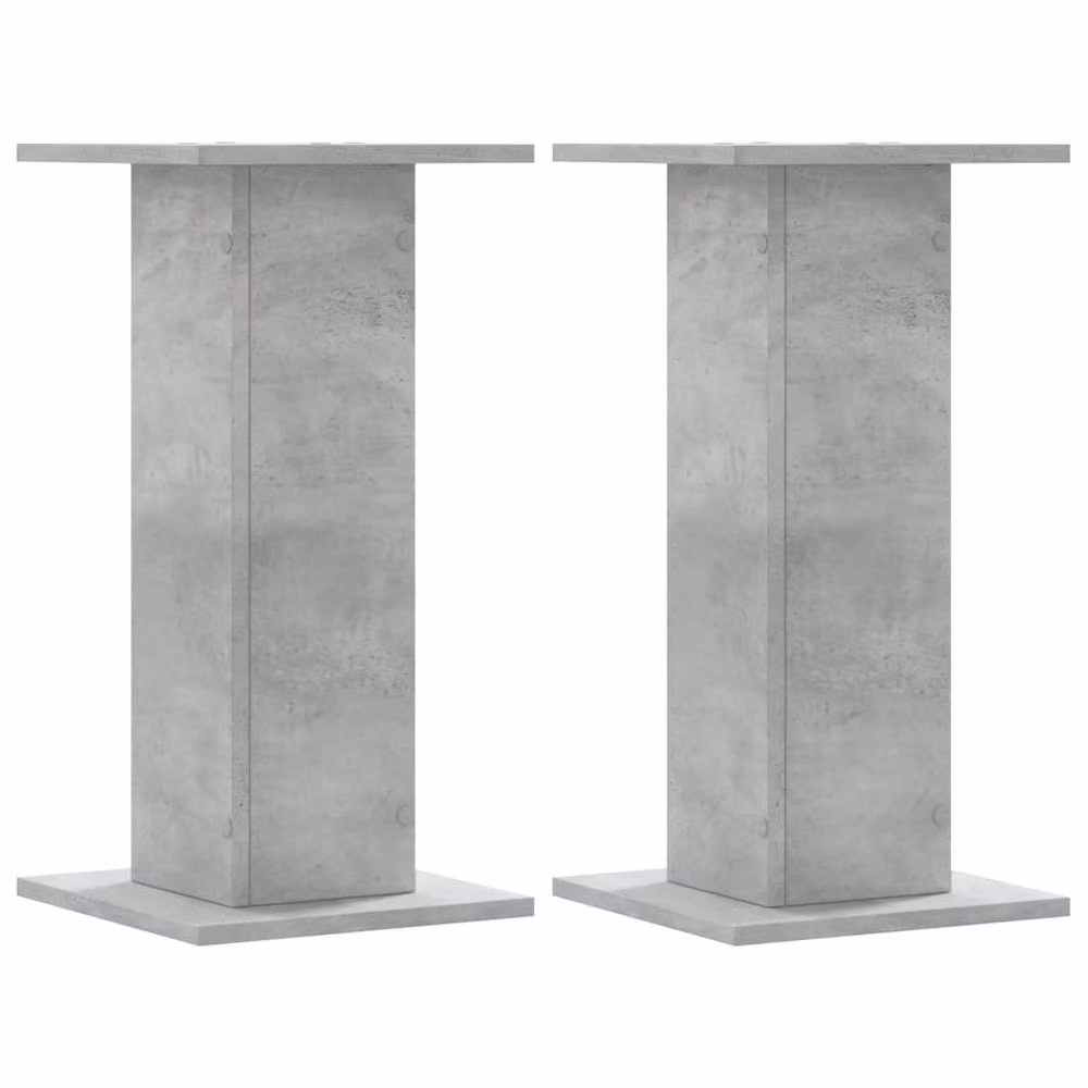 Berkfield Home Set of 2 Square Plant Stands in Concrete Grey, Engineered Wood, W/D/H: 30 x 30 x 60 cm – 3