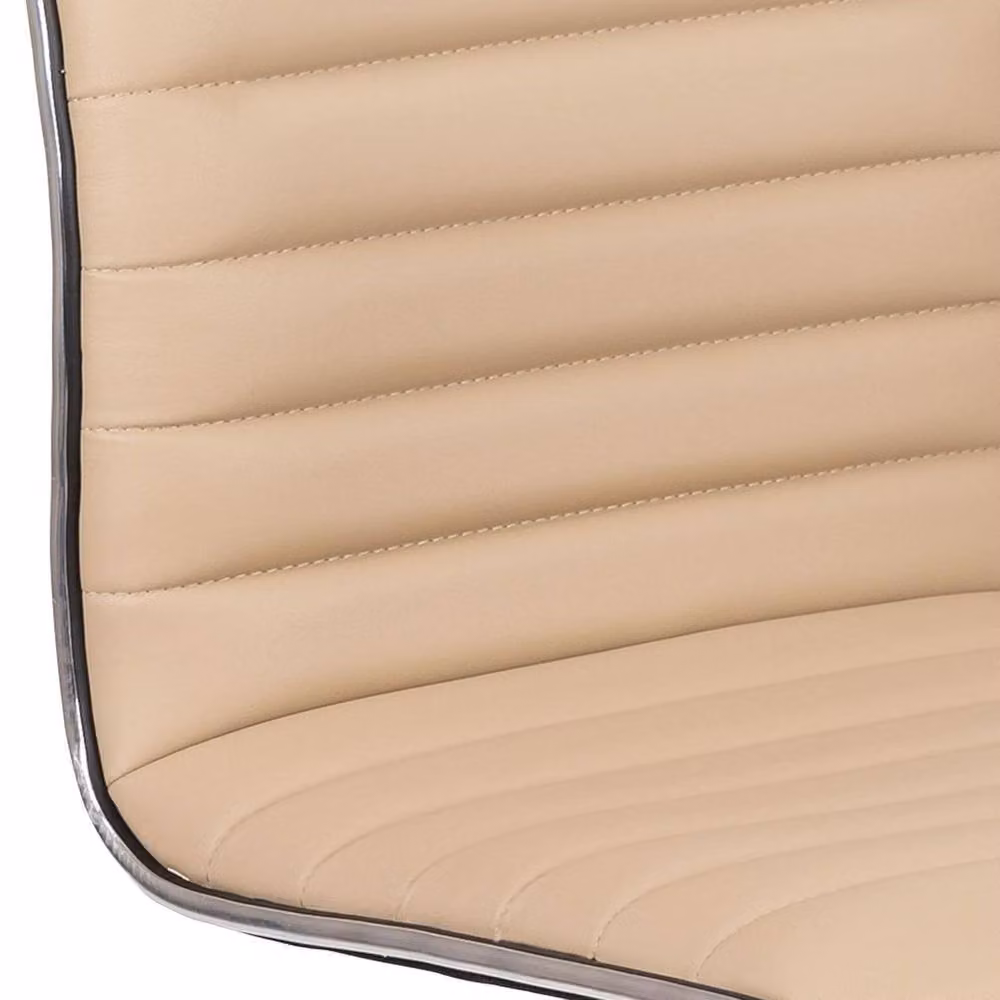 FWStyle Modern Task Chair in Brown Synthetic Leather with 360 Degree Swivel and Castors for Home Office – 3