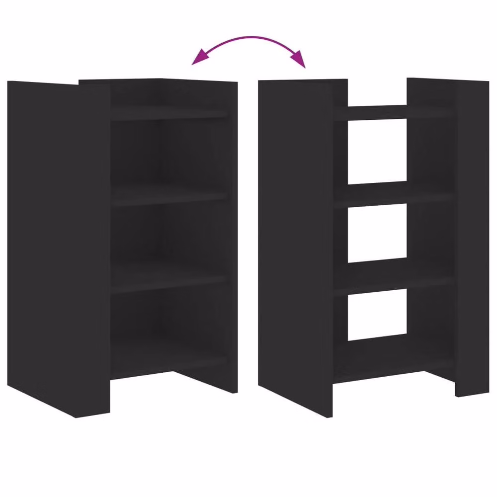 Berkfield Home Black Matt MDF Sideboard W: 45 cm, D: 35 cm, H: 75 cm – 4